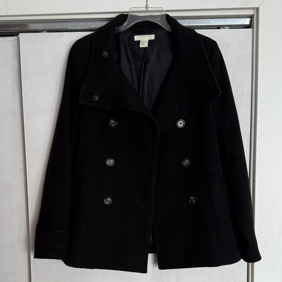 H&M Black Double-Breasted Women's Pea Coat - Picture 4 of 10